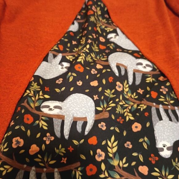 L.A Soul orange sloth slit back layered sweater size S - Picture 7 of 7